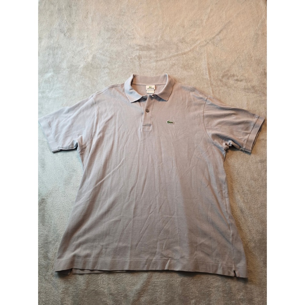 Lacoste Polo Shirt Mens 7 XXL Lavender Gray Short Sleeve Pique Cotton